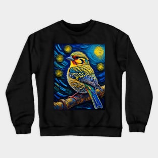 Finch in starry night Crewneck Sweatshirt